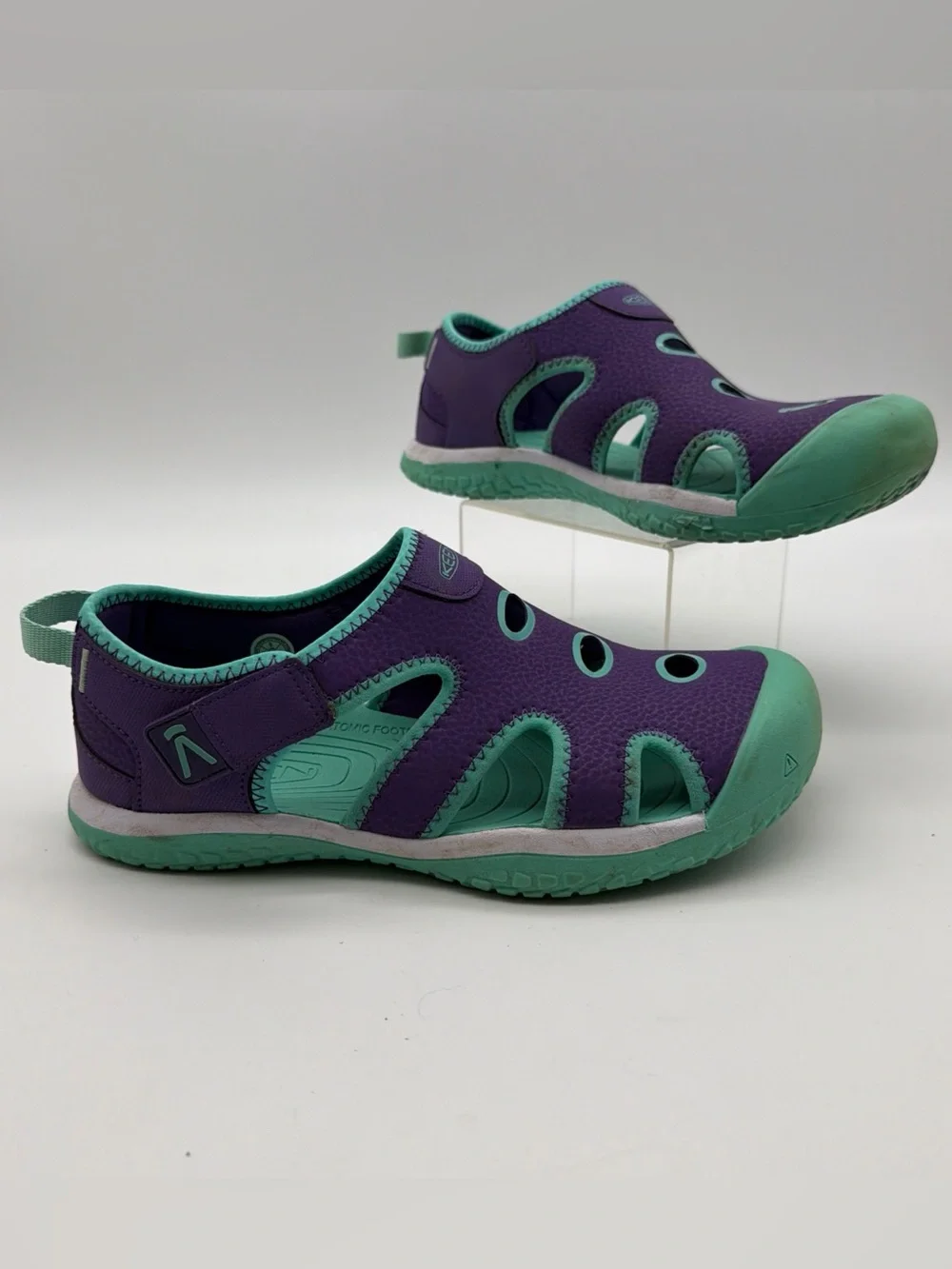 Keen Big Kids Stingray Sandals Youth 5 Purple Teal Waterproof Hook and Loop